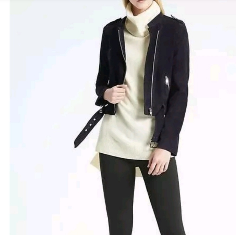 Banana Republic Life In Motion Stretch Suede Moto